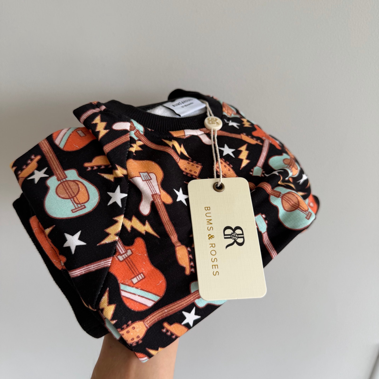 Bums & Roses Caught In A Jam Jogger Set Black Orange 12-18 Mo. Nwt — image 4 of 7